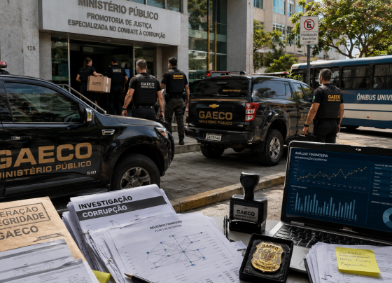 Operação do Gaeco investigou suposto desvio de verba do transporte universitário - Foto: Gerada por IA