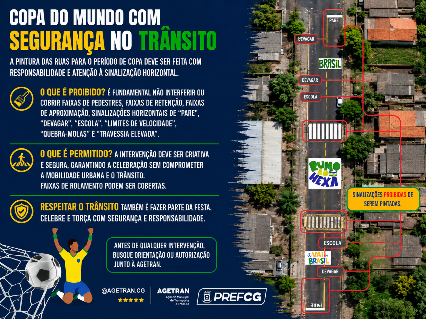 Agetran orienta moradores sobre pinturas em ruas durante a Copa