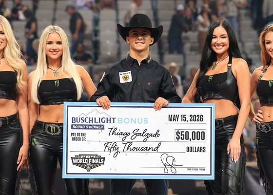 Thiago Salgado conquistou a melhor nota do Round 6 da Final Mundial da PBR - Foto: Abner Henrique Therézio