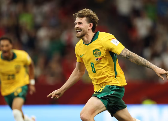 Austrália derrotou a Turquia por 2 a 0 e protagonizou a primeira grande surpresa da Copa do Mundo de 2026 - Foto: FIFA