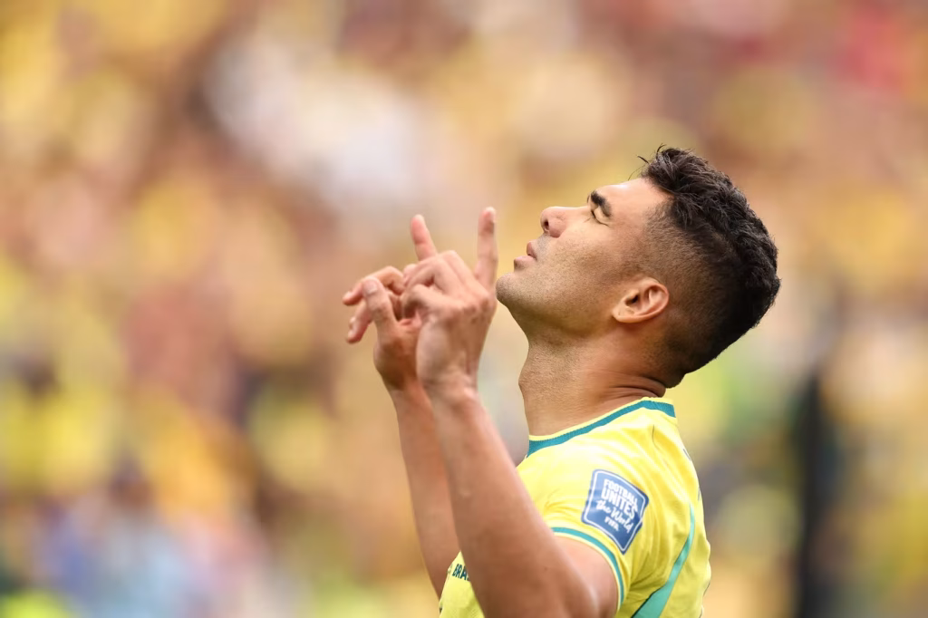 Casemiro empatou de cabeça e foi eleito o melhor jogador da partida em Houston - Foto: Fifa