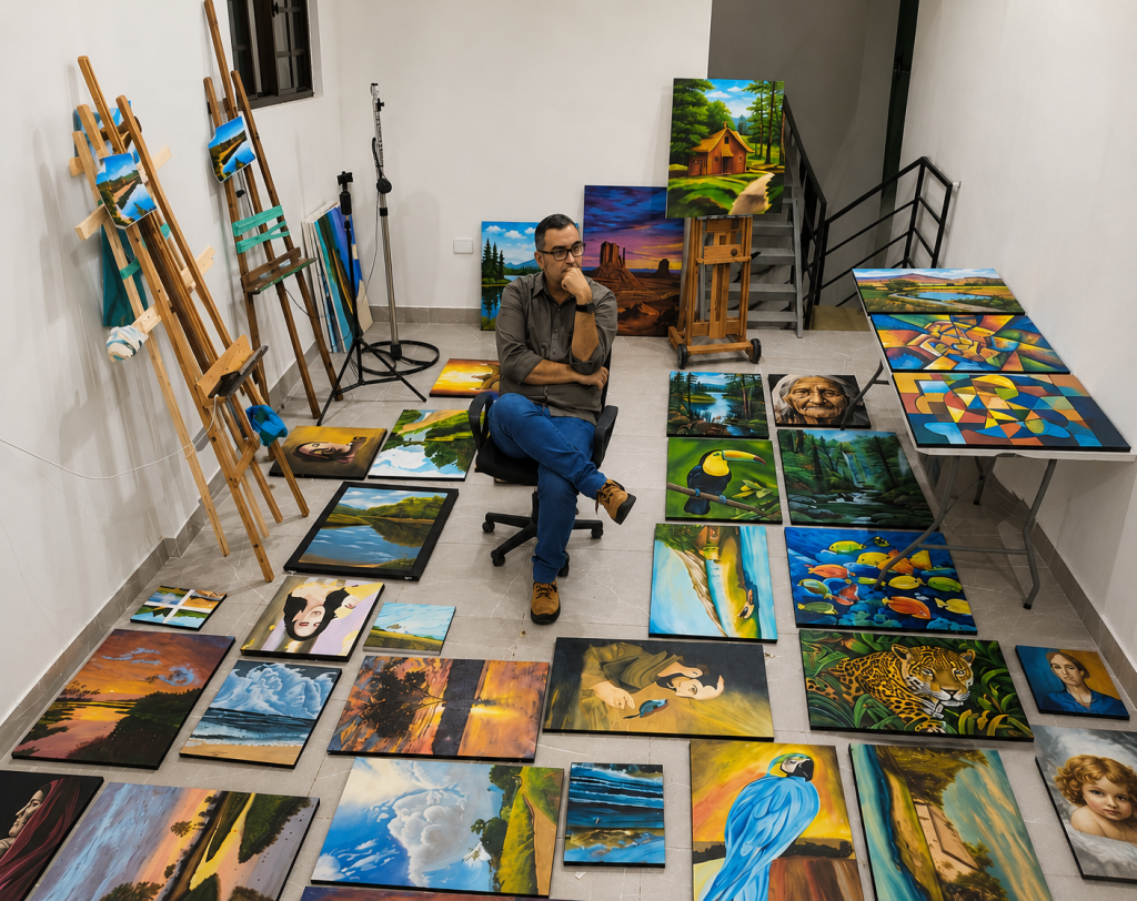 Exposição “Momentos” reúne obras de pintura realista na Casa da Cultura - Foto: CG Notícias