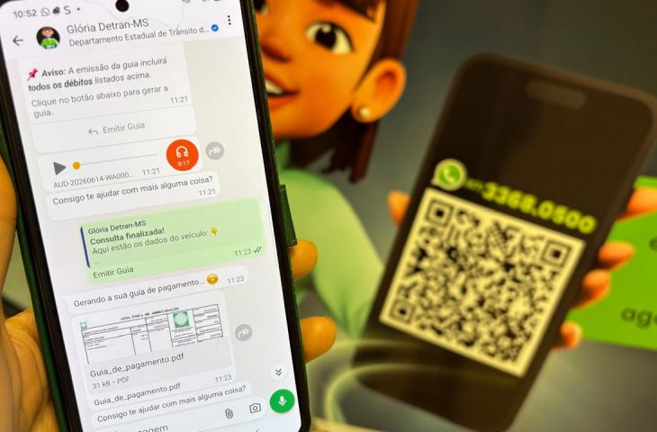 Glória 2.0 passa a emitir guias do Detran-MS pelo WhatsApp