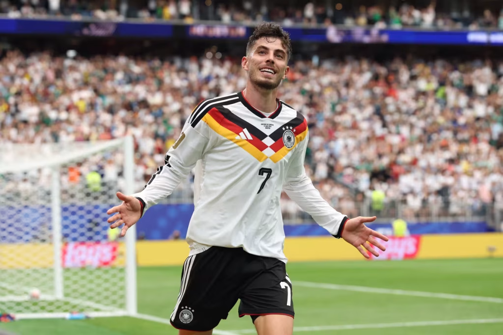 Kai Havertz marcou dois gols na vitória alemã por 7 a 1 em Houston - Foto: FIFA