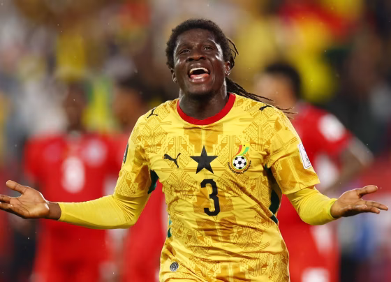 Caleb Yirenkyi marcou nos acréscimos e garantiu a vitória de Gana na estreia - Foto: Fifa