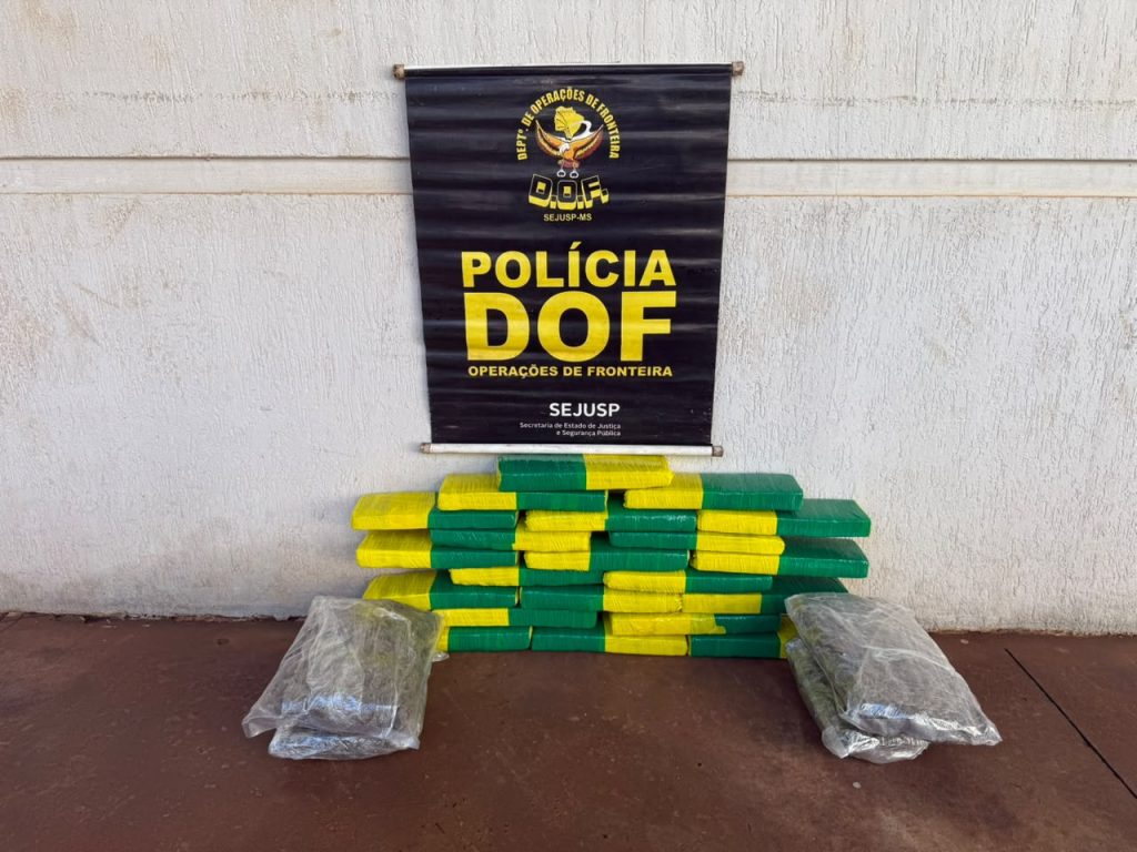 Drogas foram encontradas em mala de passageiro durante fiscalização do DOF em Maracaju - Foto: DOF