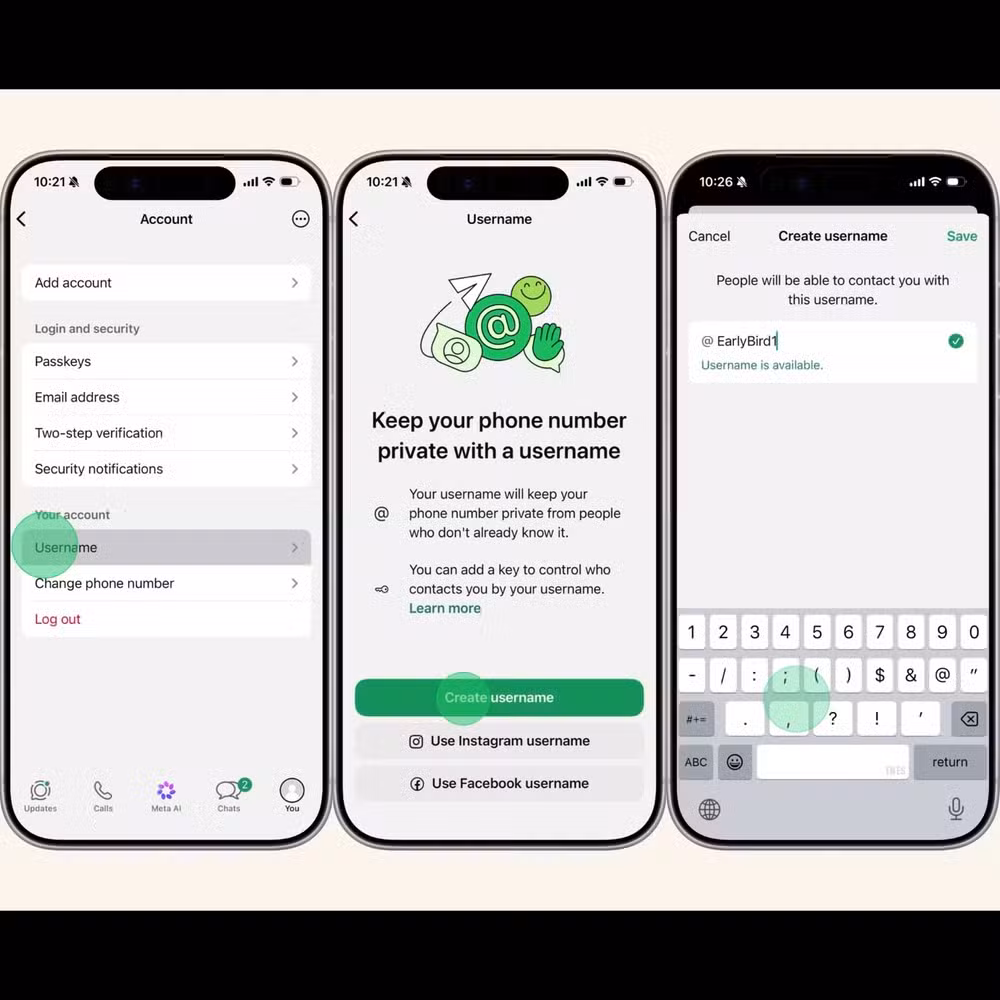 Nome de usuário poderá ser usado para iniciar conversas sem revelar automaticamente o telefone - Foto: Divulgação/WhatsApp