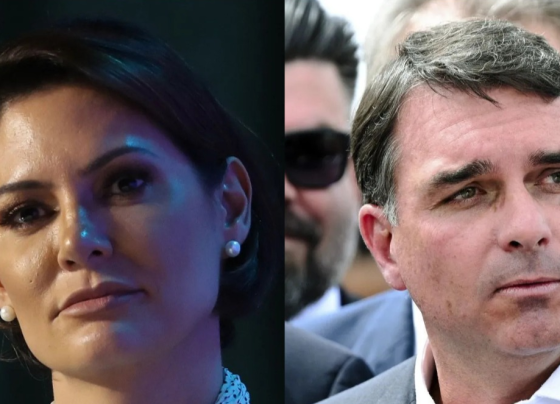 Michelle e Flávio Bolsonaro disputam espaço político no entorno do ex-presidente - Foto: Reprodução