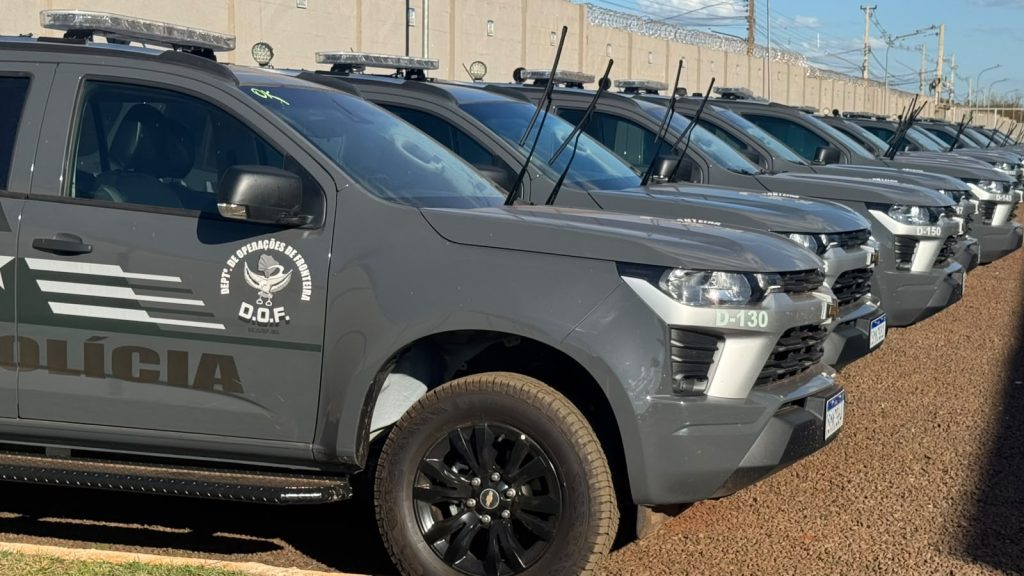 DOF recebeu 27 novas viaturas para reforçar o policiamento na fronteira de Mato Grosso do Sul - Foto: DOF