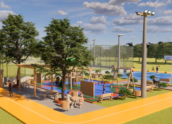Projeto do novo centro esportivo prevê campo society, playground e pista de caminhada - Foto: CG Notícias