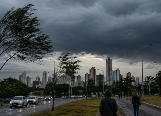 Ponta Porã amanheceu com neblina e 17°C nesta quarta-feira antes da queda mais intensa das temperaturas - Foto: Gerada por IA