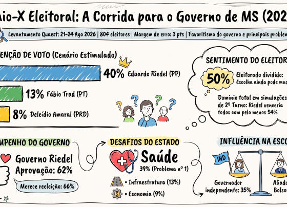 Eduardo Riedel aparece com 40% das intenções de voto para o governo de Mato Grosso do Sul na pesquisa Quaest - Foto: Reprodução