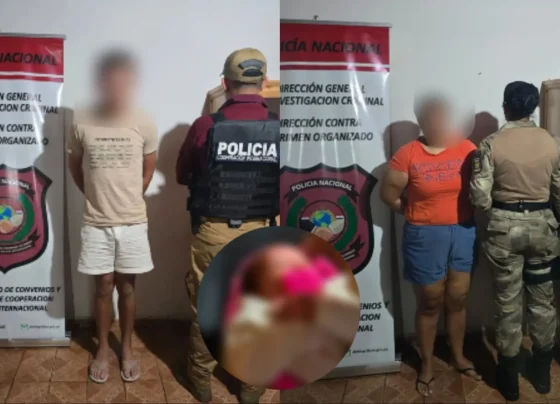 Casal que estava com Ayla Emanuelly foi preso durante operação em Pedro Juan Caballero - Foto: Polícia Nacional