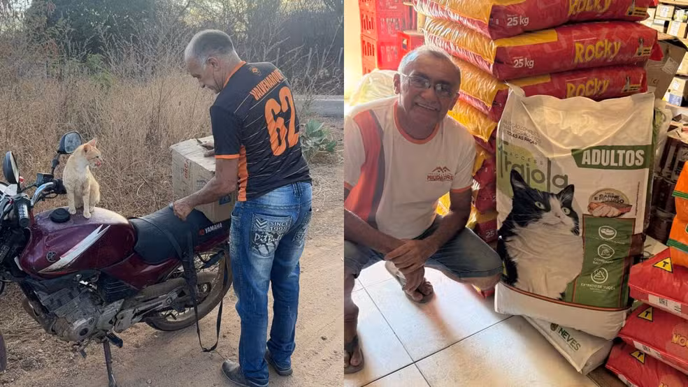Empresário acorda às 4h para distribuir ração e água em diferentes pontos de Pio IX - Foto: Reprodução/Arquivo Pessoal