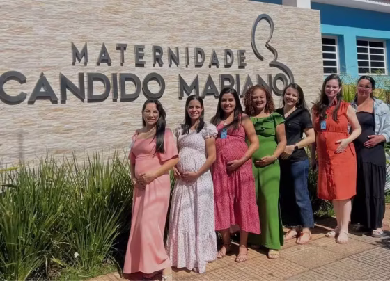 Funcionárias da Maternidade Cândido Mariano vivem diferentes fases da gravidez ao mesmo tempo - Foto: Reprodução