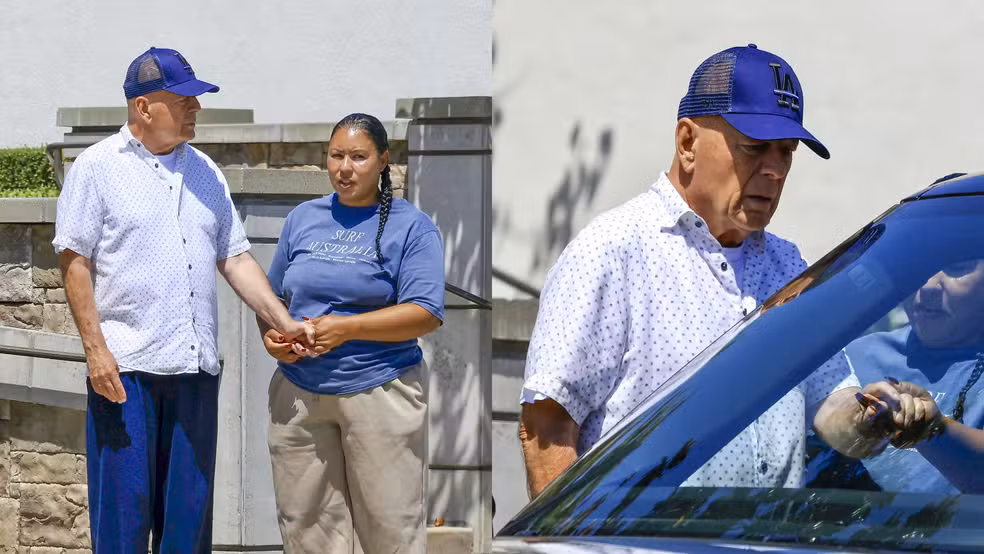 Bruce Willis é fotografado ao deixar igreja em Los Angeles