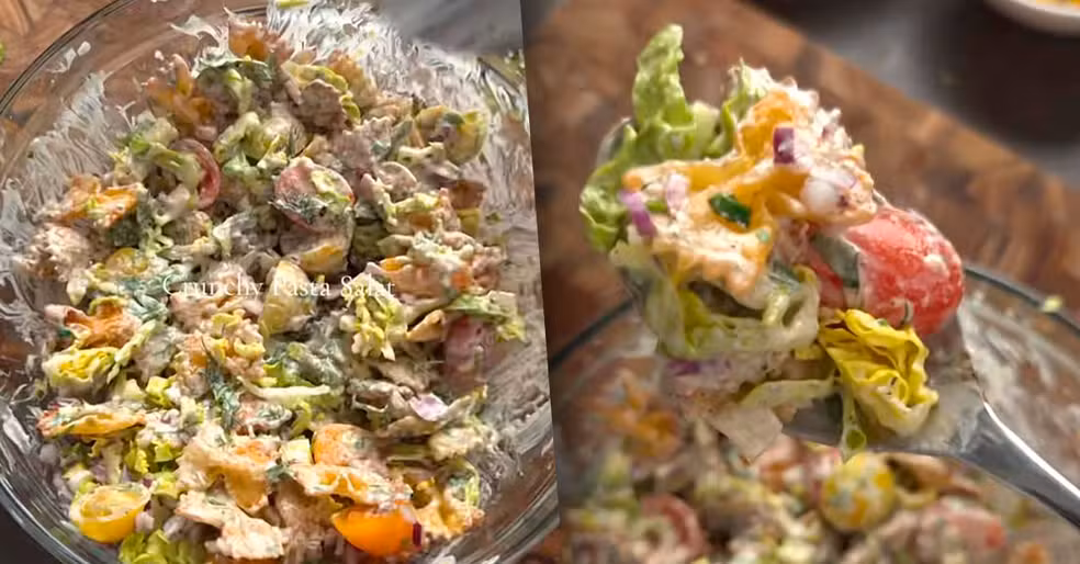 Salada de macarrão crocante viraliza nas redes; veja como preparar
