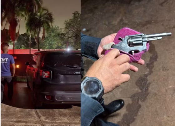 Veículo e arma foram apreendidos durante investigação sobre sequestro de mulheres em Campo Grande - Foto: Divulgação