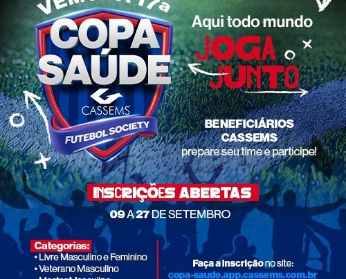 Copa Saúde Cassems chega à 17ª edição com inscrições abertas em Mato Grosso do Sul - Foto: Arte/Ascom Cassems