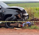 Motociclista morreu após colisão com caminhonete na MS-141, em Ivinhema - Foto: Jhonny Cabral
