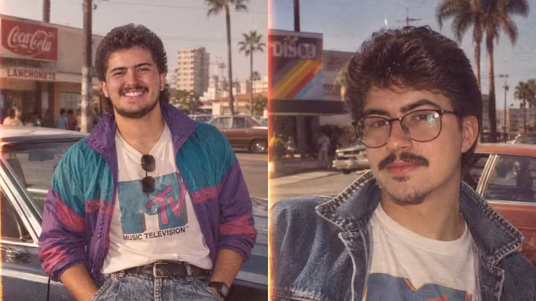 Trend transforma fotos atuais em retratos com estética inspirada nos anos 80 - Foto: Arte/TechTudo