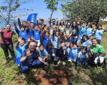Plantio de árvores aproxima estudantes da natureza