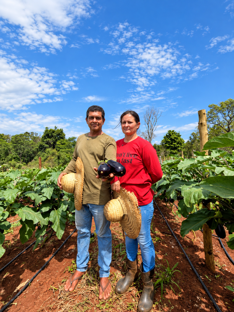 Casal de agricultores de Jaraguari diversificou a produção após enfrentar problemas com a lavoura de abacaxi - Foto: Divulgação/Ceasa-MS