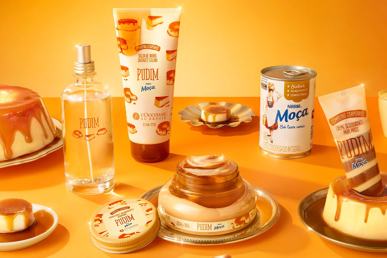 L’Occitane au Brésil e Nestlé criam linha de cosméticos com aroma de pudim