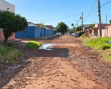 Moradores de Campo Grande convivem com buracos, lama e poeira enquanto aguardam a pavimentação das ruas - Foto: Divulgação