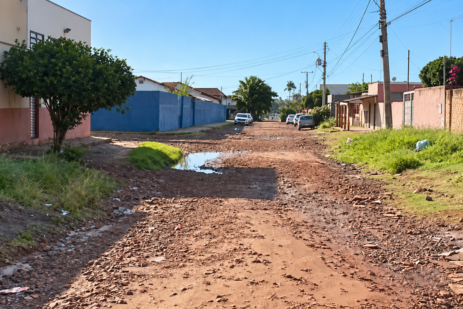 Moradores cobram asfalto após décadas de espera em Campo Grande