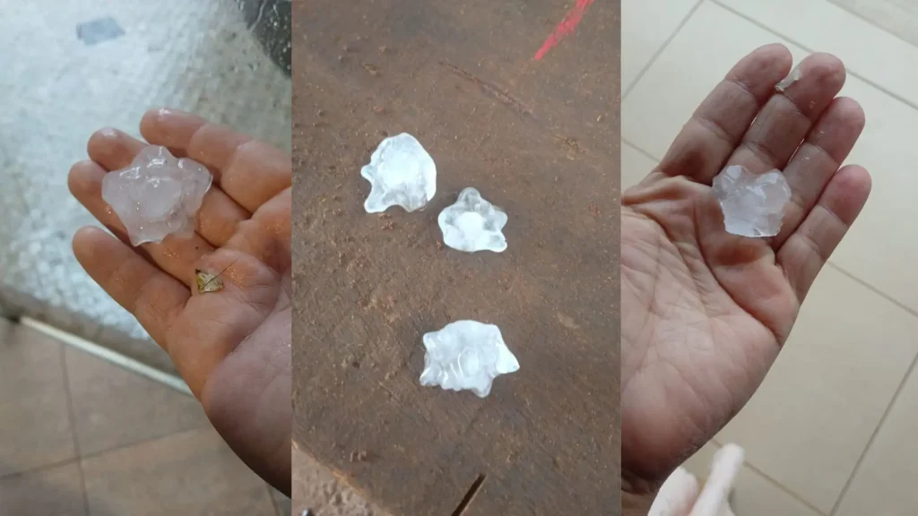 Granizo atingiu diferentes bairros de Campo Grande durante temporal nesta quinta-feira - Foto: Reprodução