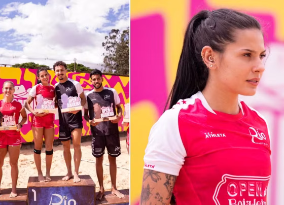Ana Castela comemora o primeiro lugar no Open da Boiadeira de futevôlei - Foto: Redes Sociais