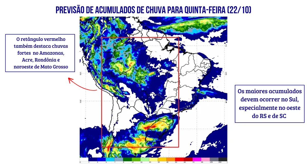 Previsão do tempo aponta tempestades e chuvas intensas em quatro regiões do país